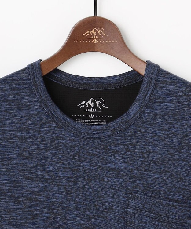 JOSEPH ABBOUD MOUNTAIN 【ゆったり】ランダムスラブリップ アウトドア Tシャツ ネイビー系