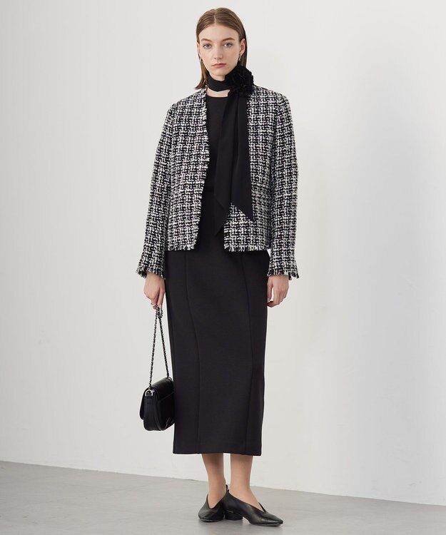 ICB 【CLASSY.1月号掲載】コサージュタイスカーフ ブラック系