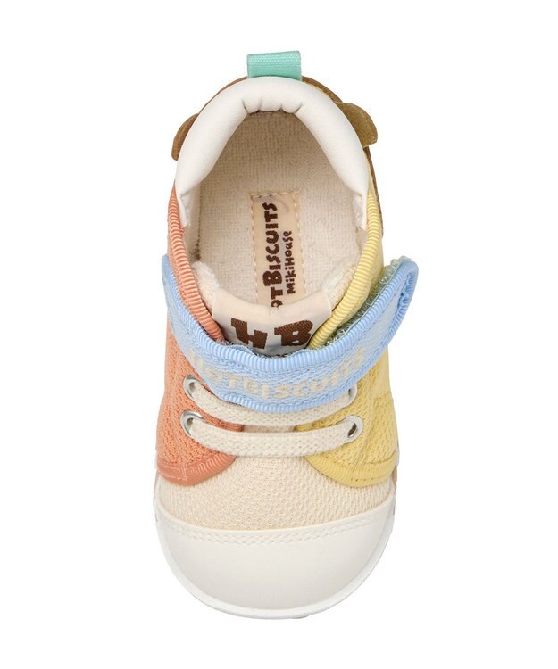 MIKI HOUSE HOT BISCUITS 【11.5-13.5cm】 顔ドン メッシュ素材 ファースト ベビーシューズ 黄