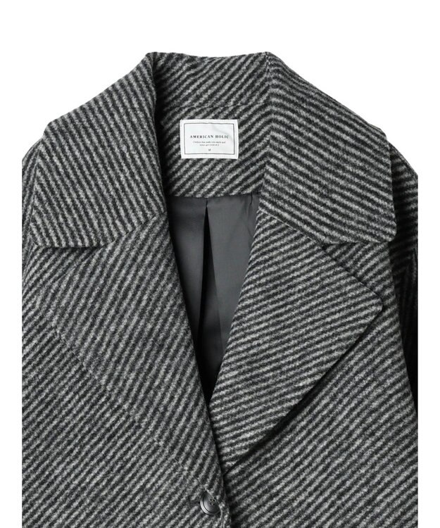 AMERICAN HOLIC ツイードライクコクーンミディコート Gray