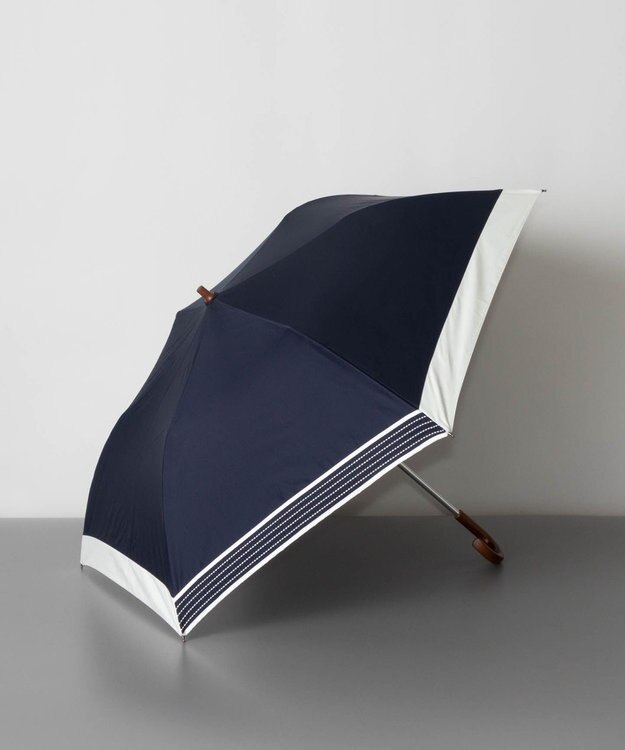AURORA 【WEB限定】 晴雨兼用トップフラット折傘（バイカラー） ネイビー