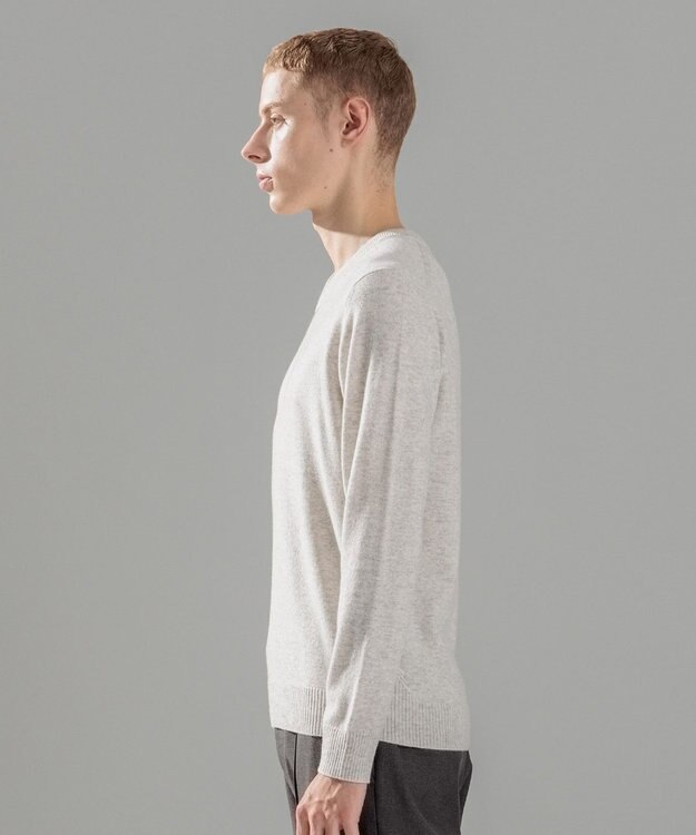 JOSEPH HOMME ピュアカシミヤ　Vネックニット ライトグレー系