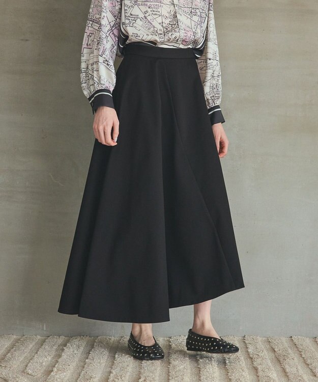 GRACE CONTINENTAL イレギュラーフレアスカート ブラック