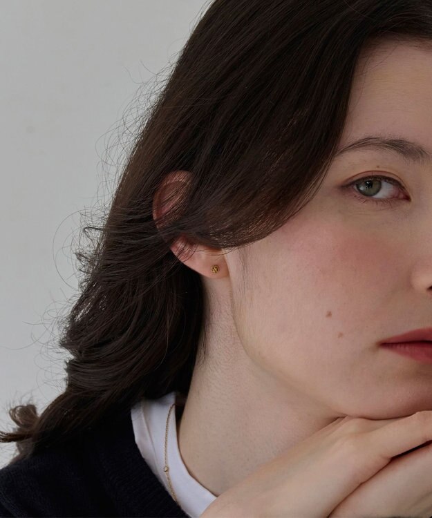 Phoebe 【金属アレルギー対応】メタルオーバルグレースピアス　ゴールド/サージカルステンレス ゴールド