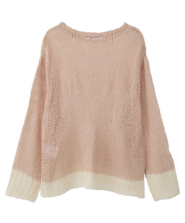 AMERICAN HOLIC モヘアライク配色ニットプルオーバー Light Pink