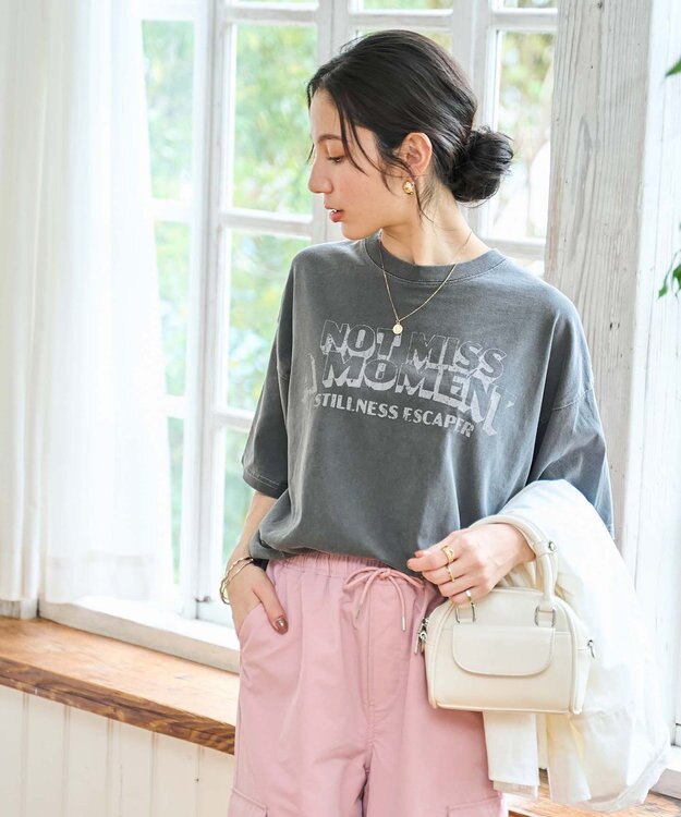 WEGO 【新色追加/ユニセックス着用アイテム/手洗い可/SMLサイズ展開】ピグメントグラフィックT（S） 柄9