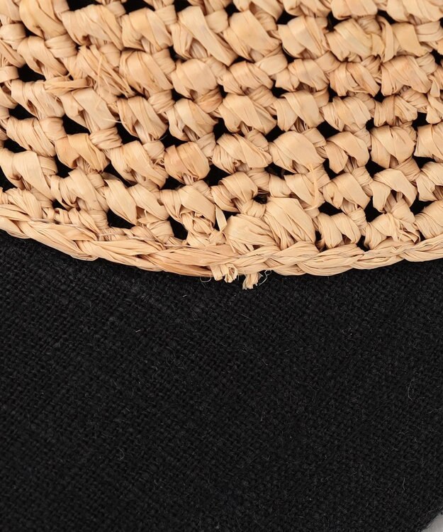 GRACE CONTINENTAL リボンストローキャップ ブラック