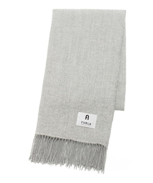日本製】FURLA アルパカ混ヘリンボーンマフラー／幅50cm