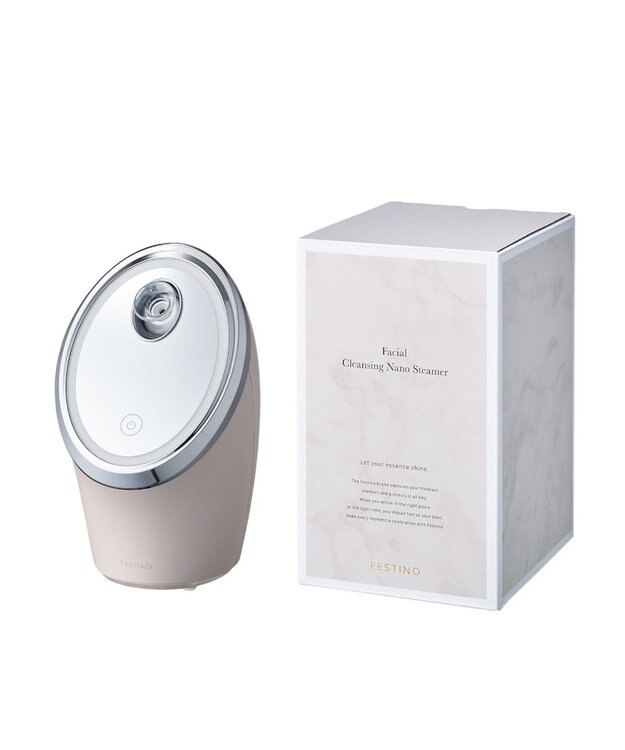 YAMATO テーブル＆キッチン 【フェスティノ】フェイシャルクレンジングナノスチーマー  サンドベージュ  SMHB-033-SB ベージュ
