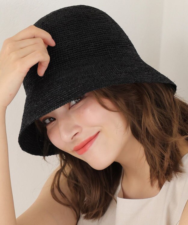 Tiaclasse ラフィアバケットハット ブラック