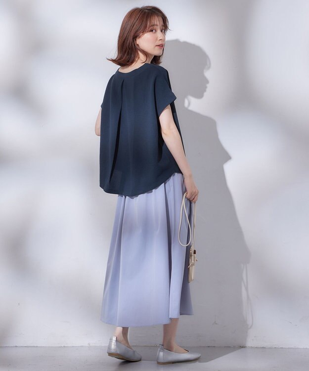 ANY L ミニサッカードルマンスリーブカットソー ネイビー