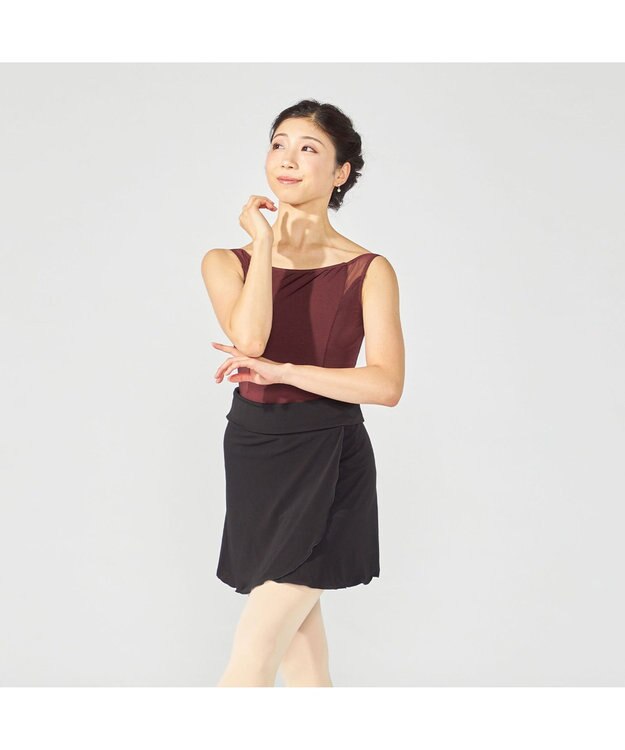 Chacott 【Nela ライン】ノースリーブレオタード マホガニー