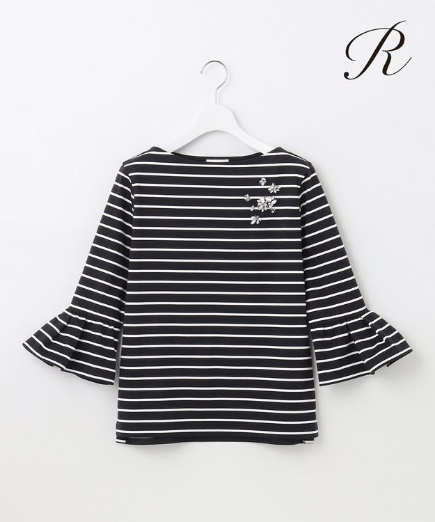 23区 L 【R(アール)】ビジュ― ストライプ ジャージー ブラック系1