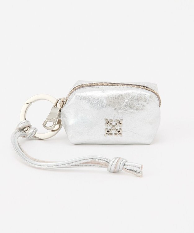 russet カラビナ付き レザーミニポーチ型チャーム(Z-220) Silver