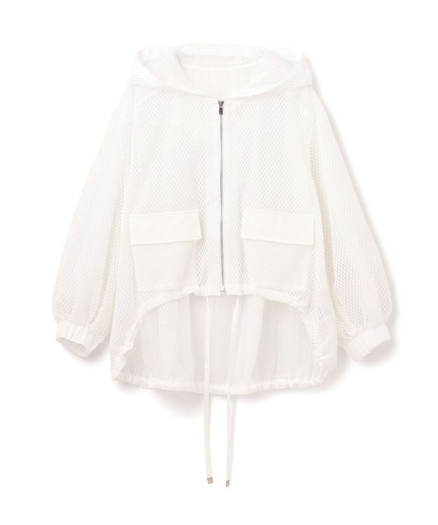 GRACE CONTINENTAL メッシュコンビフーディー ホワイト