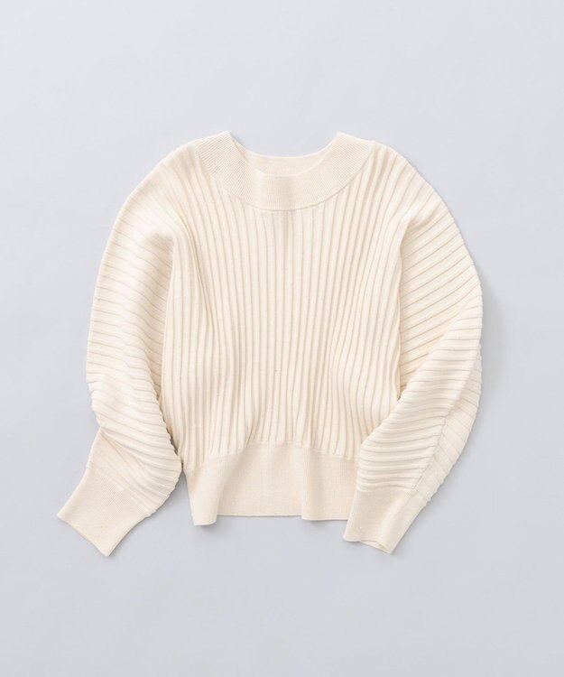 組曲 【手洗い可】ELENAスパンコールドルマン ニット アイボリー系