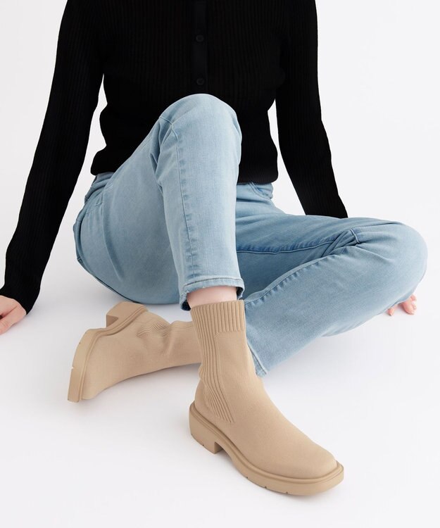 steppi 【軽い/防水/洗える】サイドゴアブーツ 【限定】ベージュ