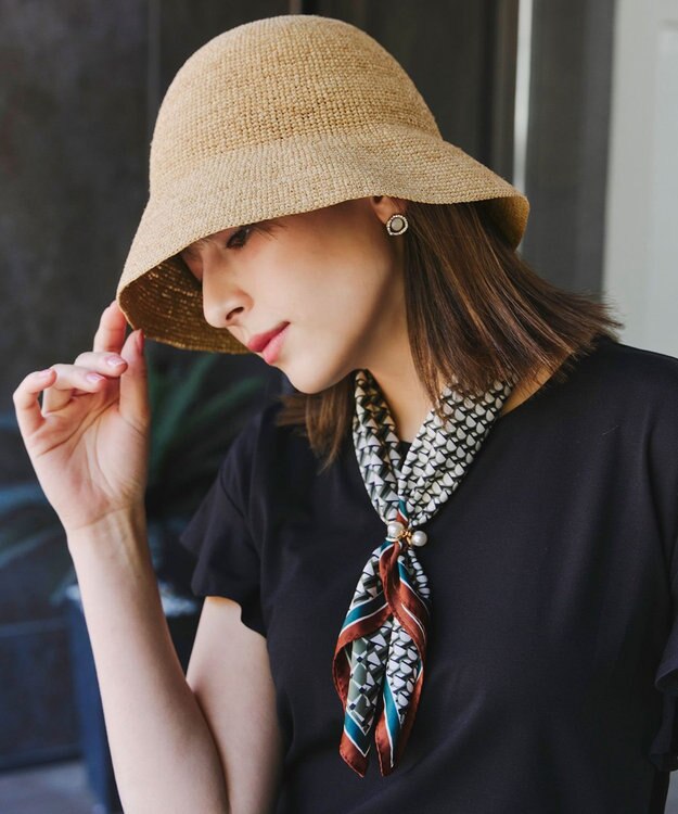 Tiaclasse ラフィアバケットハット ベージュ