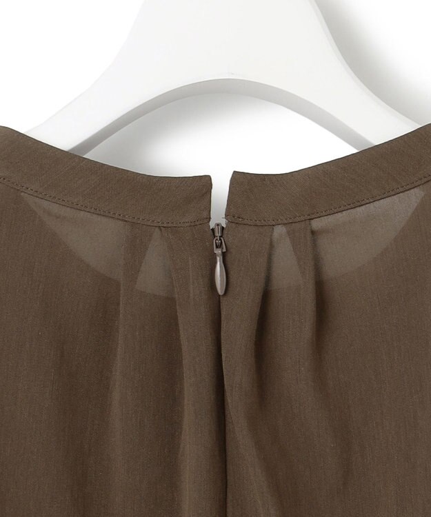 23区 S 【洗える】クリアトリコットジャージー ギャザーフォルム カットソー カーキ系