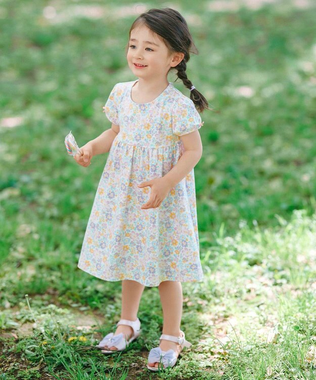 ANY KIDS カットソー  サマー ワンピース ピンク系花柄