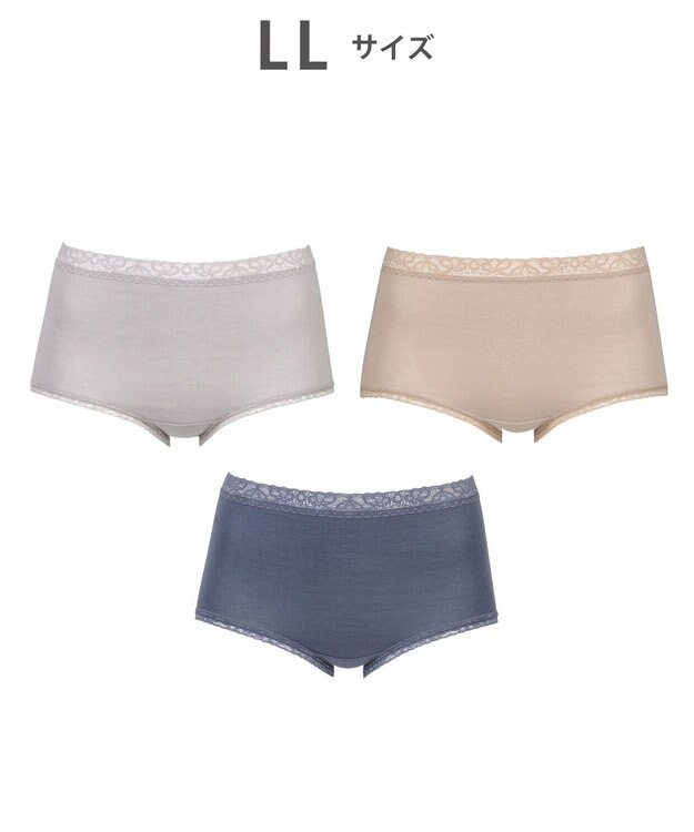 Wing 【お得なセット】 ショーツ ３枚セット 綿混(身生地部) ここちよいフィット感 【デイリーフィット やわらかコットン】 はきこみ丈ふかめ EC5830 ウイング／ワコール その他