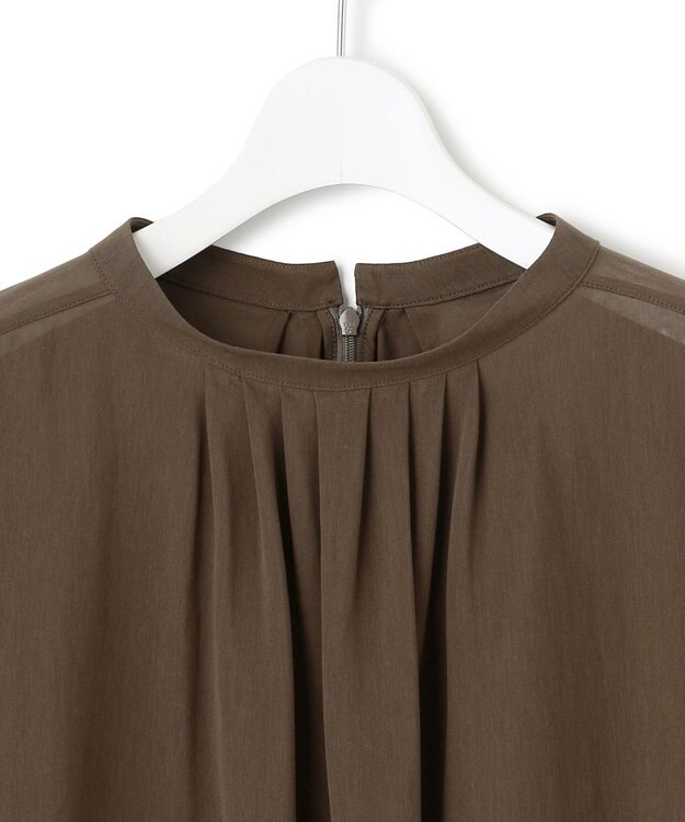 23区 S 【洗える】クリアトリコットジャージー ギャザーフォルム カットソー カーキ系