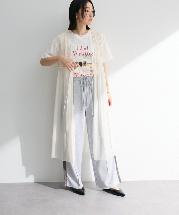 Green Parks メッシュシャーリングレイヤーワンピース Ivory