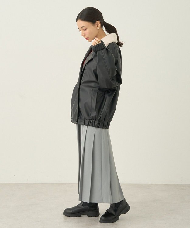 earth music&ecology サイドバックルプリーツスカート Light Gray