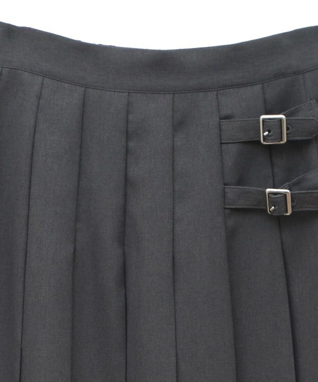earth music&ecology サイドバックルプリーツスカート Gray