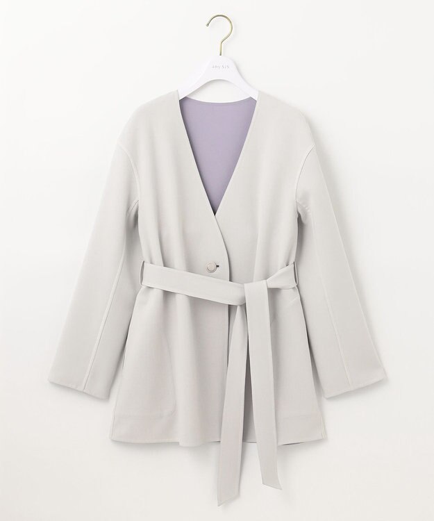 ANY SIS 【2WAY・リバーシブル】スプリングショートリバー コート ライトグレー