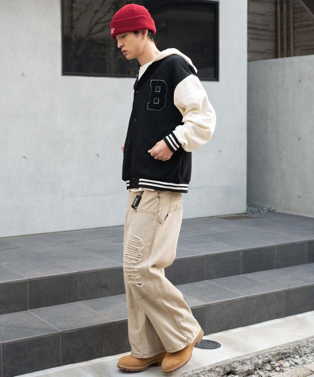 WEGO 【ユニセックス着用ITEM】スウェットフードスタジャン ブラック