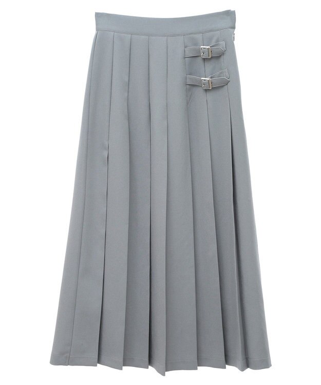 earth music&ecology サイドバックルプリーツスカート Light Gray