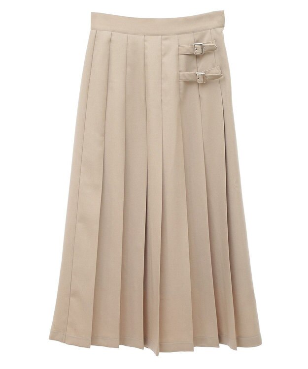 earth music&ecology サイドバックルプリーツスカート Light Beige