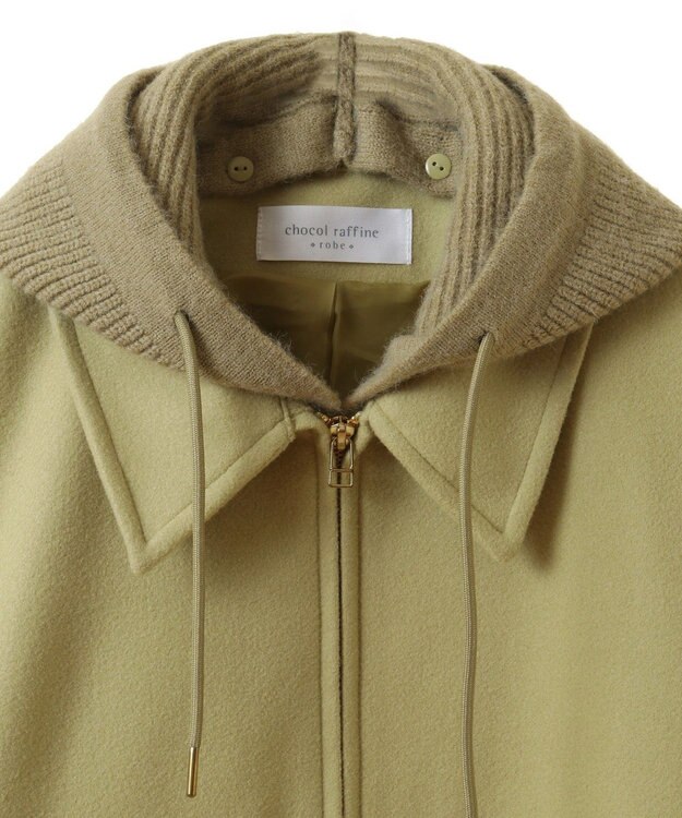 Green Parks ２ＷＡＹニットフードウールライクジャケット Yellow