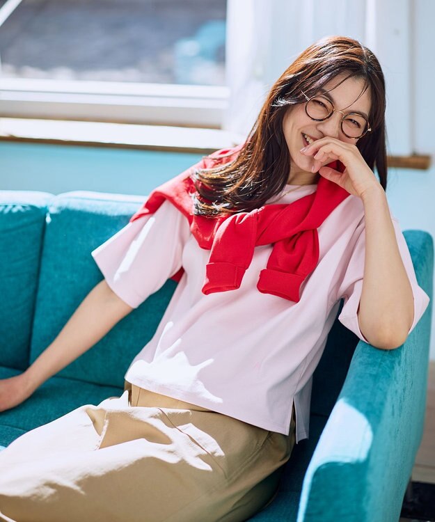 ANY 【Sサイズあり】オーガニックコットンスムース5分袖Tシャツ ピンク