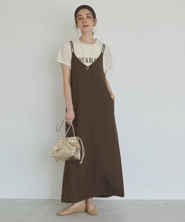 WEGO 【ANGIE VINTAGE】キャミワンピース ブラウン