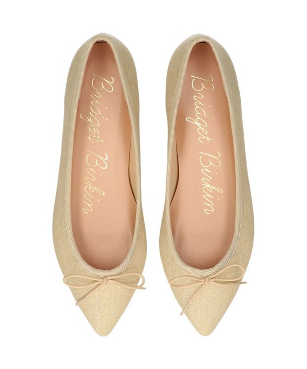 Bridget Birkin 【Bridget Birkin】ポインテッドリボンバレエシューズ ゴールド雑材