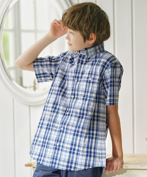 J.PRESS KIDS 【140-170cm】ロゴプリント チェックシャツ ネイビー系4