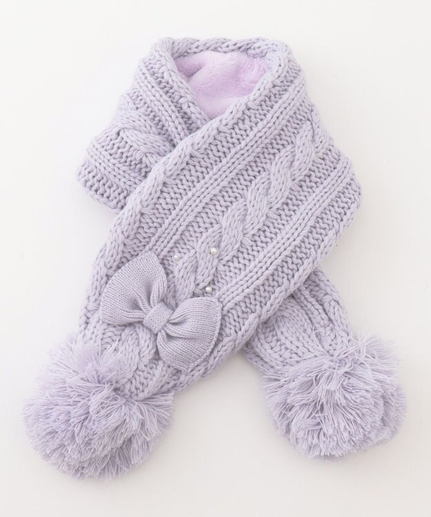 ポンポン付き ケーブル マフラー / ANY KIDS | ファッション通販