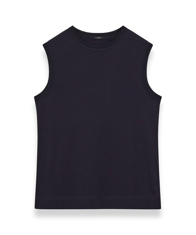 JOSEPH 【洗える】マーセライズコットン　ラウンドネックタンクトップ Navy