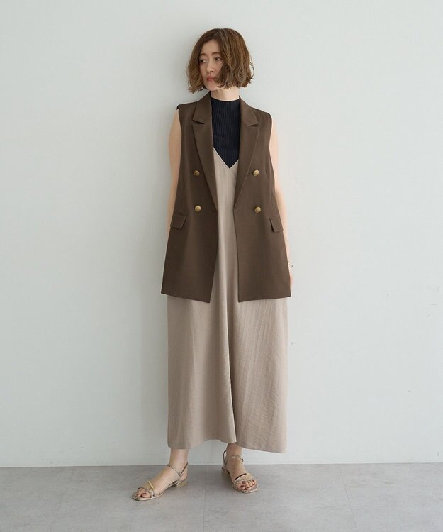 YECCA VECCA ベルトストラップサロペット Beige