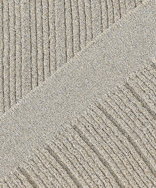 自由区 【カタログ掲載・アンサンブル対応・洗える】グリッターリブ カーディガン サンド