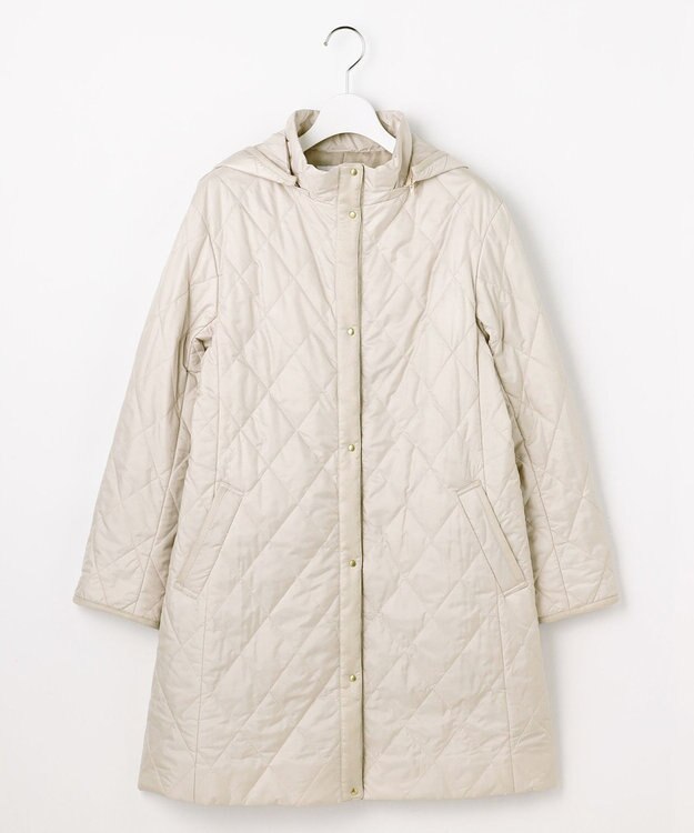J.PRESS LADIES S 【WEB限定カラーあり・2way】コンパクトタフタキルティング  フーデッド コート アイボリー系