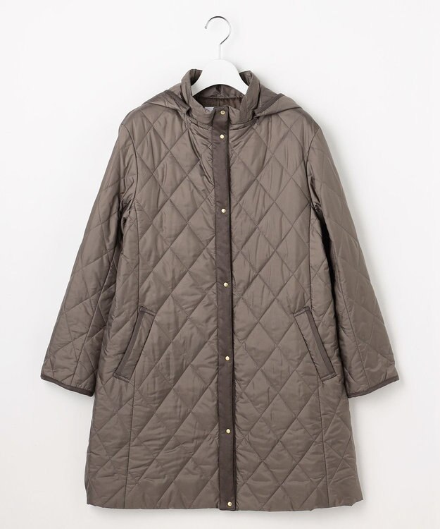 J.PRESS LADIES S 【WEB限定カラーあり・2way】コンパクトタフタキルティング  フーデッド コート スレートブラウン系
