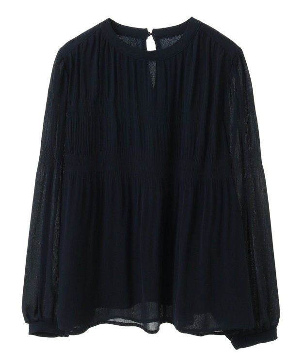 earth music&ecology マジョリカプリーツブラウス Navy