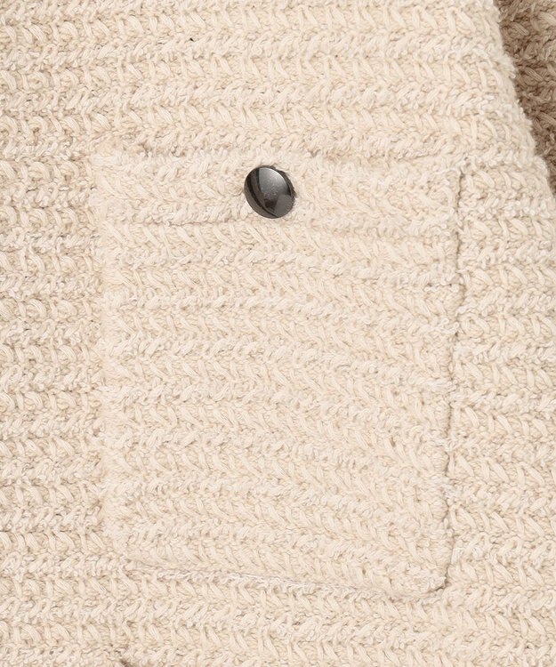 自由区 ツイードライクニット カーディガン ベージュ系