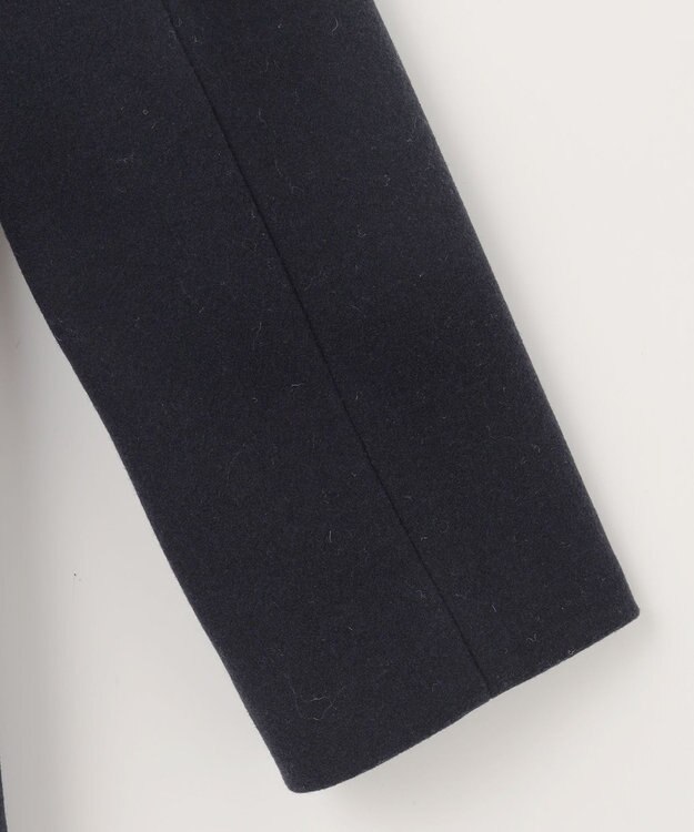 ANY SIS L ウールライクノーカラー ロングコート ネイビー