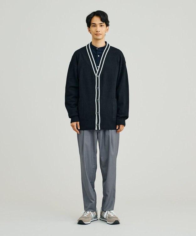 J.PRESS YORK STREET 【UNISEX】ANTI PILLING WOOL Vネックカーディガン ブラック系