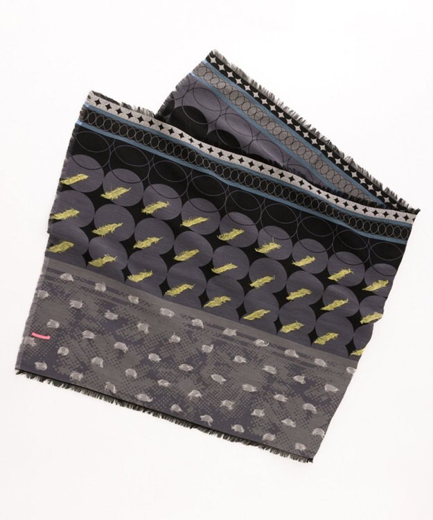 POLS コットン・キュプラ MIXTURE　フサスカーフ グレイ