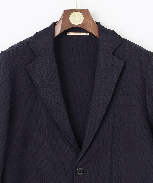J.PRESS MEN 【KING SIZE】【ウォッシャブル】コンフィーリンクス ニットジャケット ネイビー系